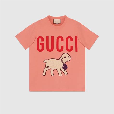 gucci lamb t shirt pink|gucci jersey t shirt.